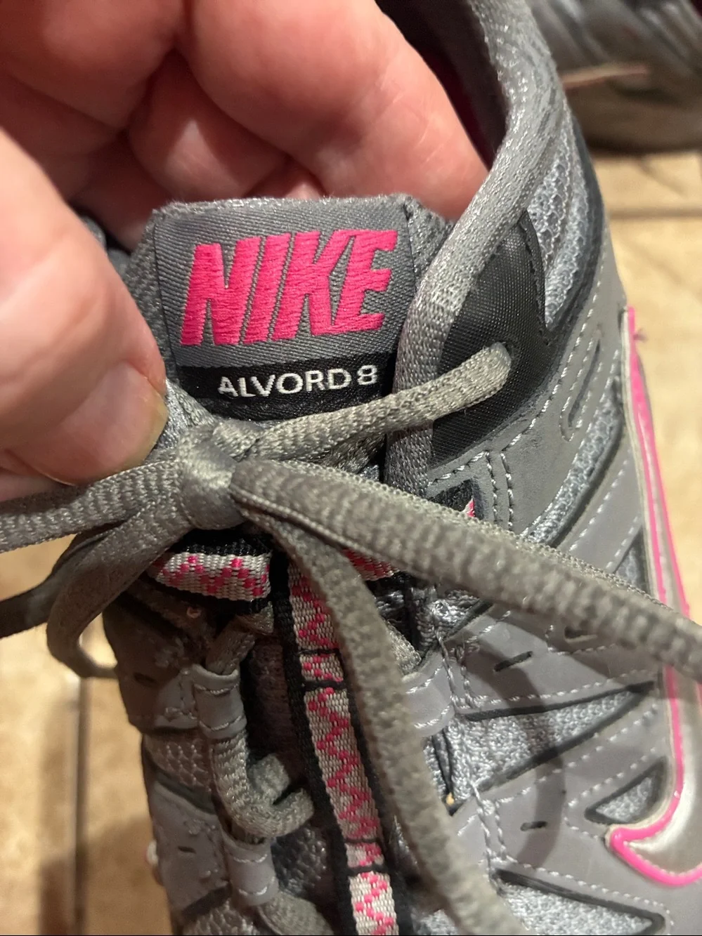 Nike Women's Gray and Pink Athletic Sneakers